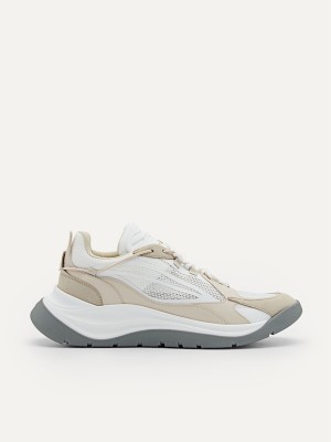 Beige Men's Pedro Cloudtrail Suede Sneakers | JIDLSR-345