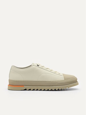 Beige Men's Pedro Owen Court Sneakers | THJKXN-974