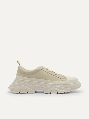 Beige Men's Pedro reHybrix Canvas Sneakers | KJYMRE-104