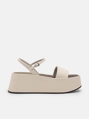 Beige Women's Pedro Aster Platform Sandals | DNSXWZ-648