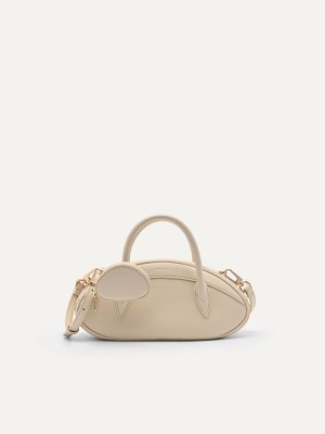 Beige Women's Pedro Bianca Shoulder Bags | KRCWTQ-290