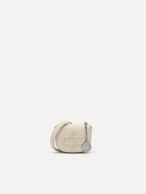 Beige Women's Pedro Icon Leather Micro Sling Pouches | CILBJH-501