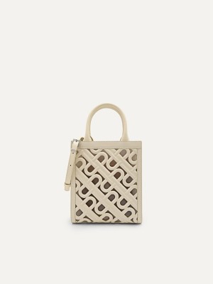 Beige Women's Pedro Icon Leather Tote Bag | RTZCKX-419