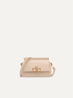 Beige Women's Pedro Icon Mini Leather Shoulder Bags | CPVMTZ-269