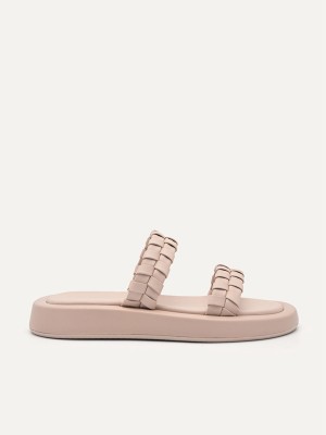 Beige Women's Pedro Palma Woven Sandals | UNBXEA-432