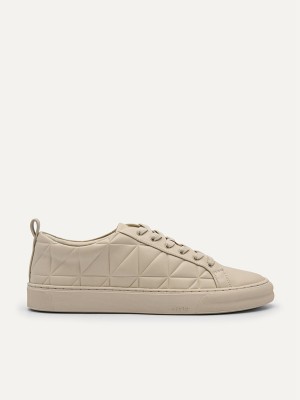 Beige Women's Pedro Pixel Ridge Court Sneakers | KJMDPG-257