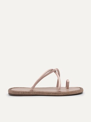 Beige Women's Pedro Rina Strappy Sandals | ZXRYKO-635