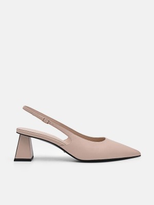 Beige Women's Pedro Studio Aly Leather Pumps | QRLMJG-093