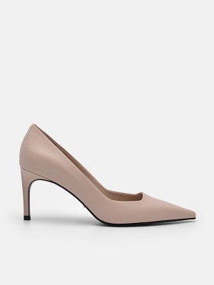 Beige Women's Pedro Studio Christy Leather Pumps | RSZEFI-809