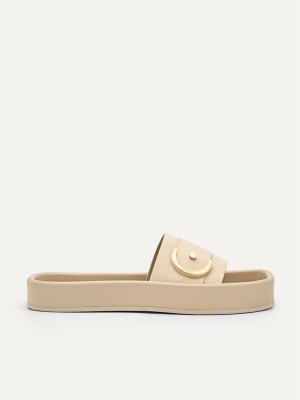 Beige Women's Pedro Yasmin Slip-On Sandals | VNUZRE-736