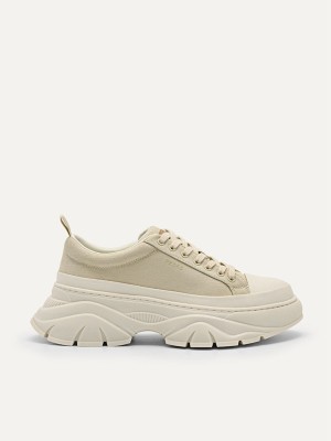 Beige Women's Pedro reHybrix Canvas Sneakers | JEVTPU-863