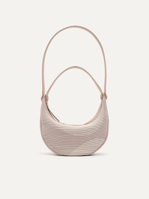 Beige Women's Pedro rePleated Shoulder Bags | ZWJIOT-472