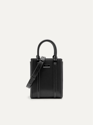 Black Men's Pedro Allen Leather Tote Bag | EROSBI-974