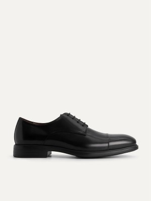 Black Men's Pedro Altitude Leather Toe Derby Shoes | DXHKIO-850