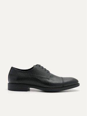 Black Men's Pedro Altitude Lightweight Embossed Derby Shoes | DXKETM-039