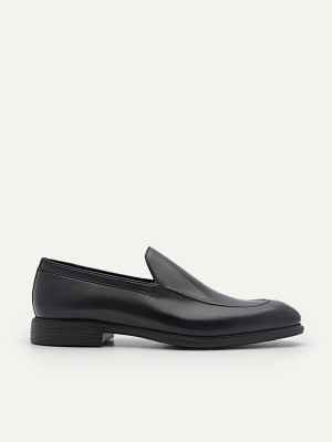 Black Men's Pedro Altitude Lightweight Leather Loafers | GSQTYM-012