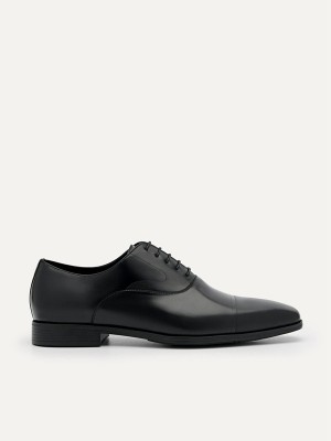 Black Men's Pedro Altitude Lightweight Leather Oxford Shoes | VNDULP-407