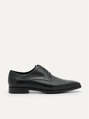 Black Men's Pedro Altitude Lightweight Leather Derby Shoes | BDUSQF-182