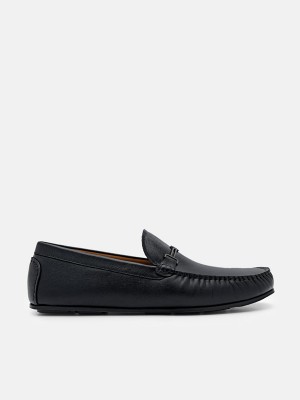 Black Men's Pedro Anthony Leather Moccasins | BPGUXL-415