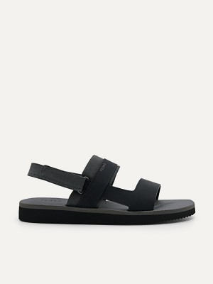 Black Men's Pedro Back Strap Sandals | XNDOCK-698