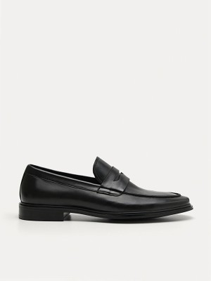 Black Men's Pedro Bailey Calf Leather Loafers | KOBARZ-926