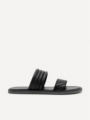 Black Men's Pedro Band Slides | FOJMIU-376