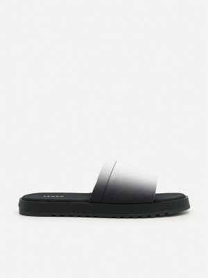 Black Men's Pedro Canvas Slides | LUFSTY-238