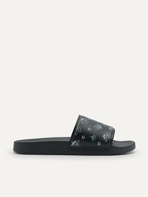 Black Men's Pedro Disney Slides | ICXPMH-598