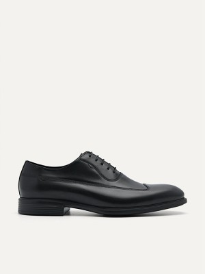 Black Men's Pedro Dylan Leather Oxford Shoes | TOXHKG-481