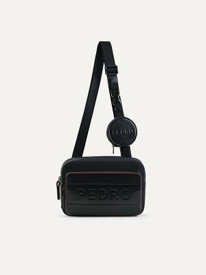 Black Men's Pedro Flynn Casual Sling Bag | DUWOZT-371