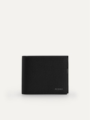 Black Men's Pedro Full-Grain Leather with Insert Wallet | CINQZA-056