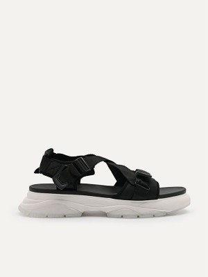 Black Men's Pedro Hybrix Sandals | WBDZAS-149