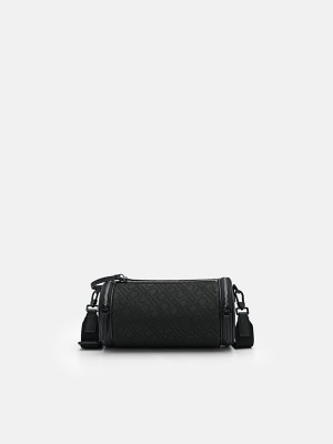 Black Men's Pedro Icon Jacquard Sling Bag | DFEZVR-715