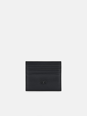 Black Men's Pedro Icon Leather Card Holder | ZITOBA-359