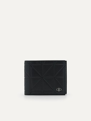 Black Men's Pedro Icon Leather in Pixel Bifold Wallet | ELFZAO-908