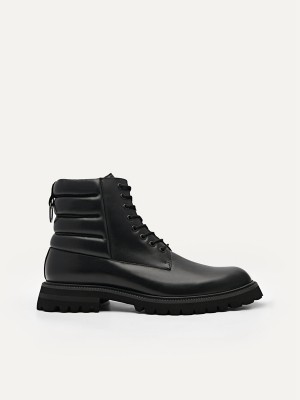 Black Men's Pedro Jay Leather Boots | RIGVBW-748