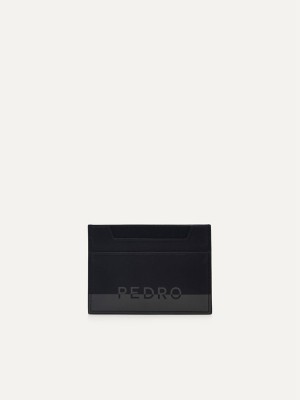 Black Men's Pedro Leather Card Holder | DCNXIZ-910