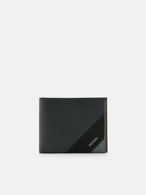 Black Men's Pedro Leather Coin Bifold Wallet | NHFMKC-683