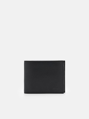 Black Men's Pedro Leather Insert Bifold Wallet | BPWOUD-215