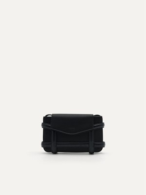 Black Men's Pedro Leather Mini Pouches | XIRYPK-182