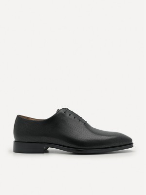 Black Men's Pedro Leather Oxford Shoes | OIHDCR-438