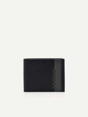 Black Men's Pedro Leather with Insert Bifold Wallet | VZKSRN-908