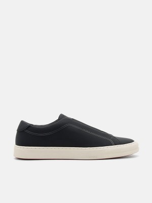 Black Men's Pedro Ridge Slip-On Sneakers | LRFQUJ-850