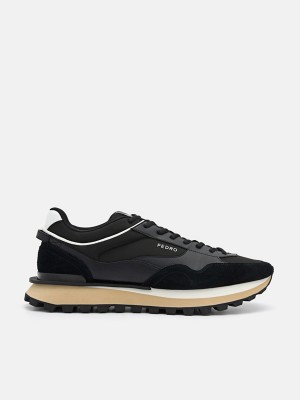 Black Men's Pedro Stream Suede Sneakers | NOMJCI-941