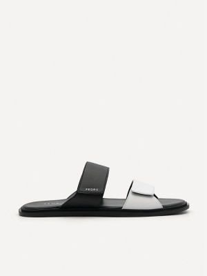 Black Men's Pedro Stride Slides | CVGMYF-704