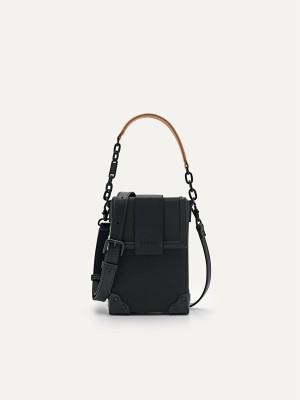 Black Men's Pedro Tex Sling Bag | TDIGBN-271