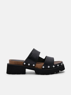 Black Women's Pedro Alia Studded Sandals | GICNFP-198