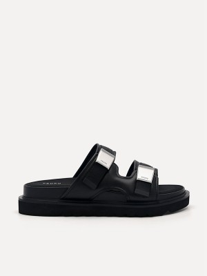 Black Women's Pedro Aryna Double Strap Sandals | FCWRKX-936