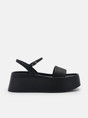 Black Women's Pedro Aster Platform Sandals | HXKZYI-573