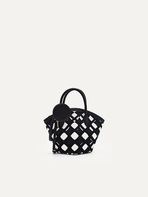 Black Women's Pedro Bianca Twill Handbag | FBWXDR-895